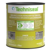 a 25oz can of techniseal organic stain remover for concrete pavers